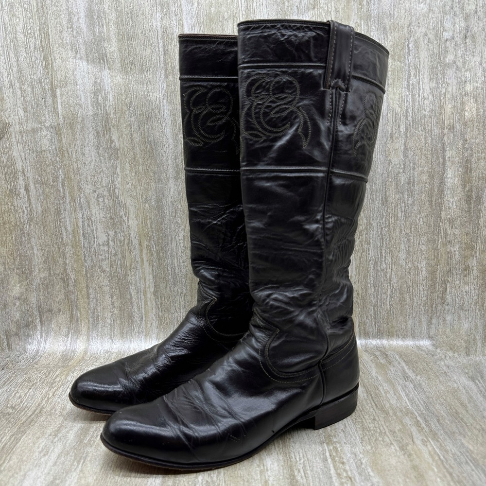 Justin Tall Riding Boots Cowgirl Boots Size 6.5B Knee High